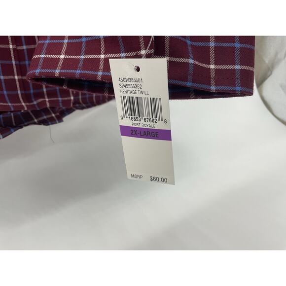 IZOD Mens Advantage Wrinkle Free Casual Button Up Long Sleeve Shirt - Size XXL - Picture 6 of 7